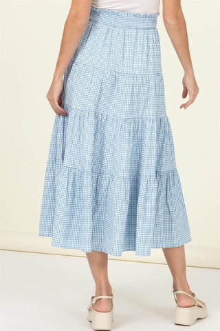 High-Waist Gingham Print Midi Skirt from Maxi Skirts collection you can buy now from Fashion And Icon online shop