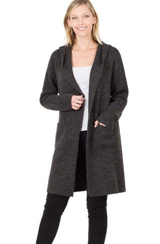 Hooded Open Front Cardigan from Cardigans collection you can buy now from Fashion And Icon online shop