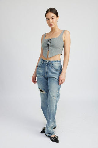 Lace Up Corset Top from Crop Tops collection you can buy now from Fashion And Icon online shop