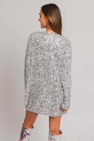 Long Sleeve Sequin Mini Dress from Mini Dresses collection you can buy now from Fashion And Icon online shop