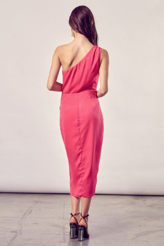 One Shoulder Midi Wrap Dress from Midi Dresses collection you can buy now from Fashion And Icon online shop