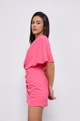 One Shoulder Mini Wrap Dress from Mini Dresses collection you can buy now from Fashion And Icon online shop