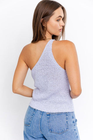 One Shoulder Tape Yarn Knit Top from collection you can buy now from Fashion And Icon online shop