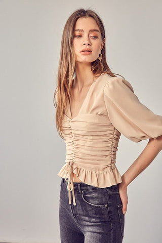 Puff Short Sleeve Top from Blouses collection you can buy now from Fashion And Icon online shop