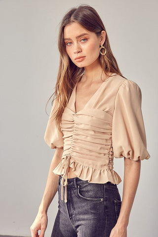 Puff Short Sleeve Top from Blouses collection you can buy now from Fashion And Icon online shop