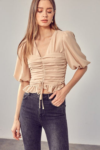 Puff Short Sleeve Top from Blouses collection you can buy now from Fashion And Icon online shop