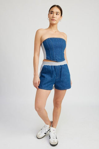 Pull On Denim Shorts from Shorts collection you can buy now from Fashion And Icon online shop