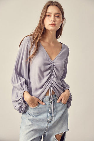 Ruched Tie Front Crop Top from Blouses collection you can buy now from Fashion And Icon online shop