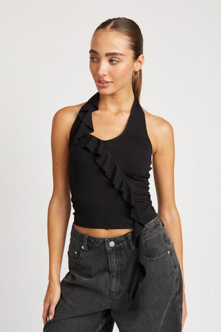 Ruffled Halter Top from Blouses collection you can buy now from Fashion And Icon online shop