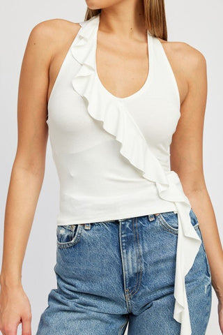 Ruffled Halter Top from Blouses collection you can buy now from Fashion And Icon online shop