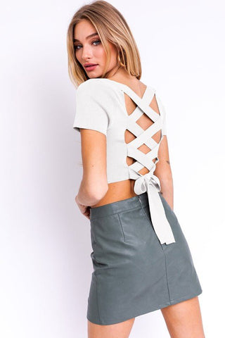 Short Sleeve Knit Top from Blouses collection you can buy now from Fashion And Icon online shop