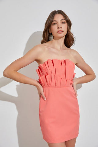 Strapless Ruffle Mini Dress from Mini Dresses collection you can buy now from Fashion And Icon online shop