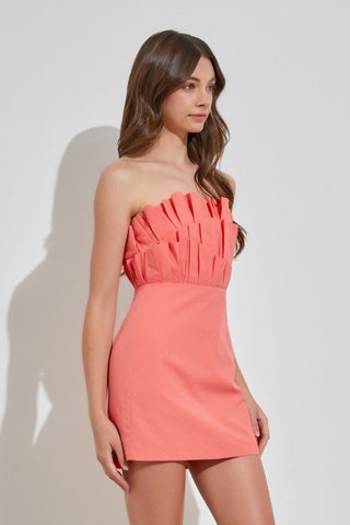 Strapless Ruffle Mini Dress from Mini Dresses collection you can buy now from Fashion And Icon online shop