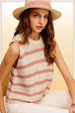 Striped Knit Vest from Knit Vests collection you can buy now from Fashion And Icon online shop