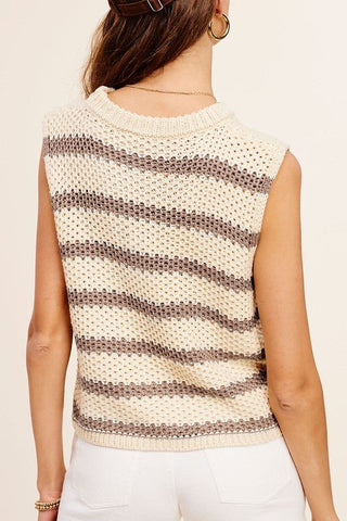 Striped Knit Vest from Knit Vests collection you can buy now from Fashion And Icon online shop