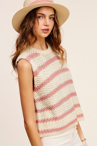Striped Knit Vest from Knit Vests collection you can buy now from Fashion And Icon online shop