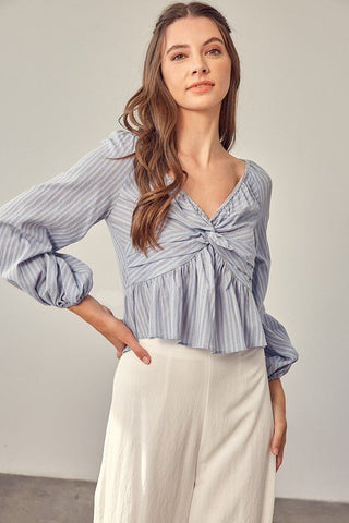 V Neck Puff Sleeve Blouse from Blouses collection you can buy now from Fashion And Icon online shop