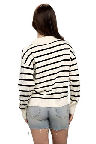 V Neck Striped Sweater from Sweaters collection you can buy now from Fashion And Icon online shop