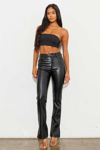 Vegan Leather Flare Pants from Pants collection you can buy now from Fashion And Icon online shop