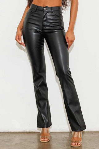 Vegan Leather Flare Pants from Pants collection you can buy now from Fashion And Icon online shop