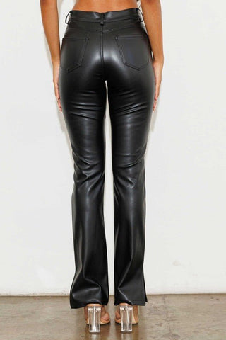 Vegan Leather Flare Pants from Pants collection you can buy now from Fashion And Icon online shop