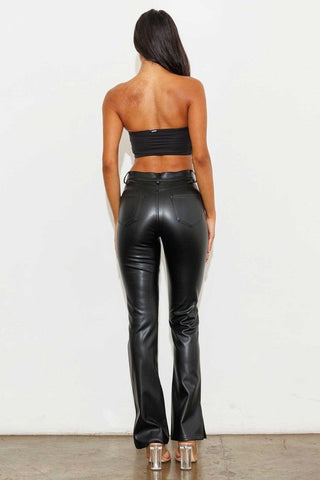 Vegan Leather Flare Pants from Pants collection you can buy now from Fashion And Icon online shop